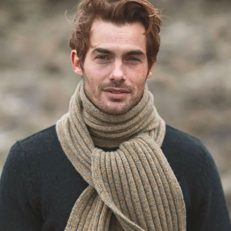 Mustard & Grey Merino & Cashmere Scarf