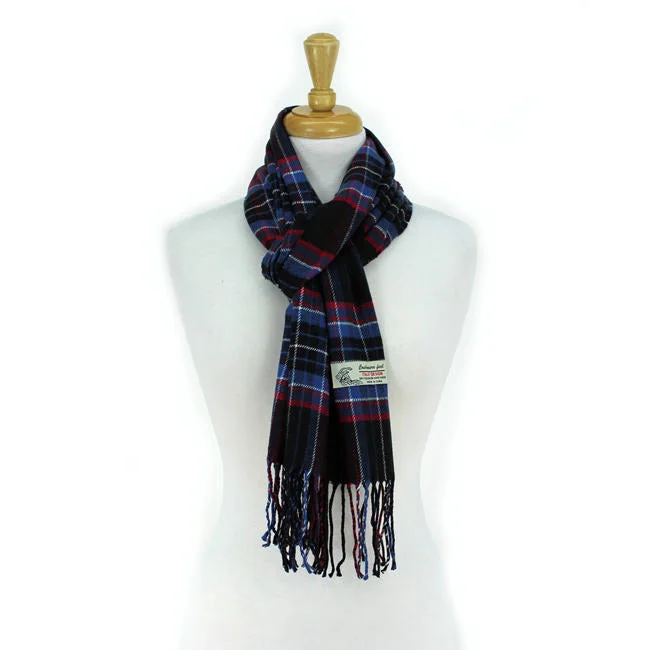 Plaid Cashmere Feel Scarf 12-pack Black CM28-5