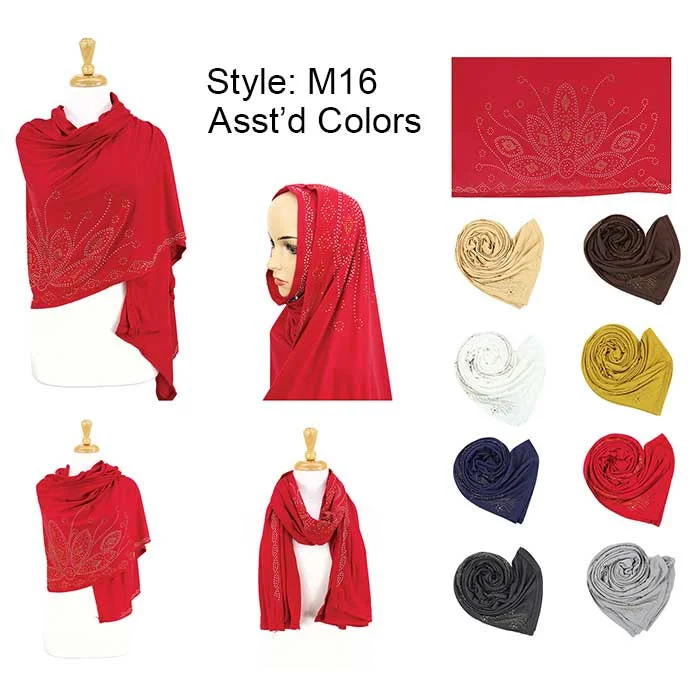 Fashion Rhinestones Jersey Scarves M16