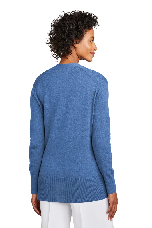 Brooks Brothers Womens Long Sleeve Cardigan Sweater - Heather Charter Blue