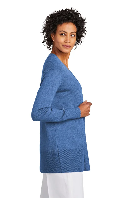 Brooks Brothers Womens Long Sleeve Cardigan Sweater - Heather Charter Blue