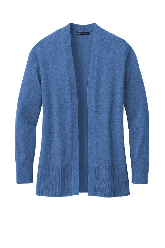 Brooks Brothers Womens Long Sleeve Cardigan Sweater - Heather Charter Blue