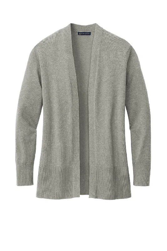 Brooks Brothers Womens Long Sleeve Cardigan Sweater - Heather Light Shadow Grey