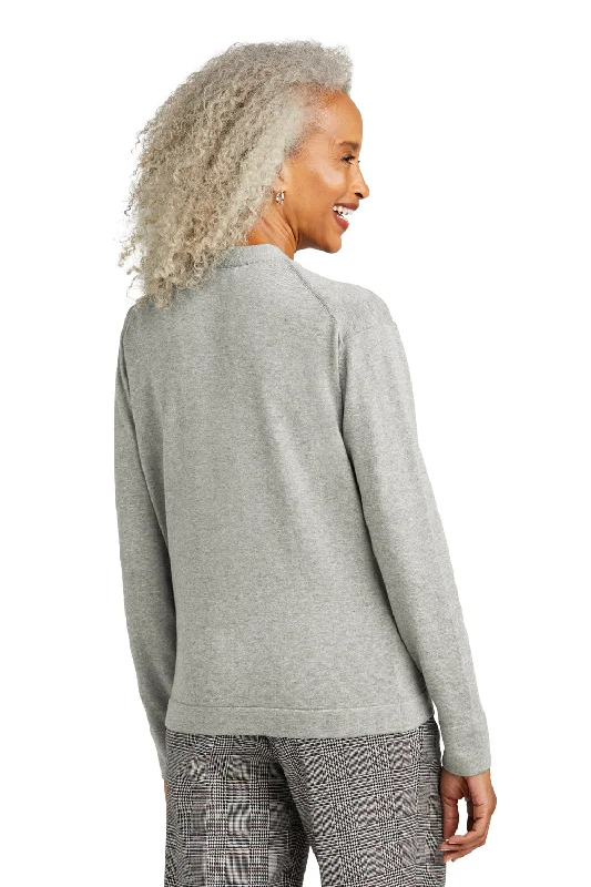 Brooks Brothers Womens Long Sleeve Cardigan Sweater - Heather Light Shadow Grey