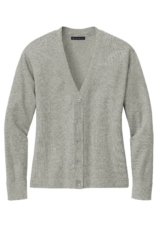 Brooks Brothers Womens Long Sleeve Cardigan Sweater - Heather Light Shadow Grey