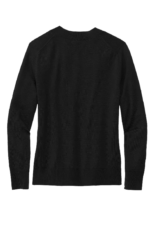 Brooks Brothers Womens Long Sleeve V-Neck Sweater - Deep Black