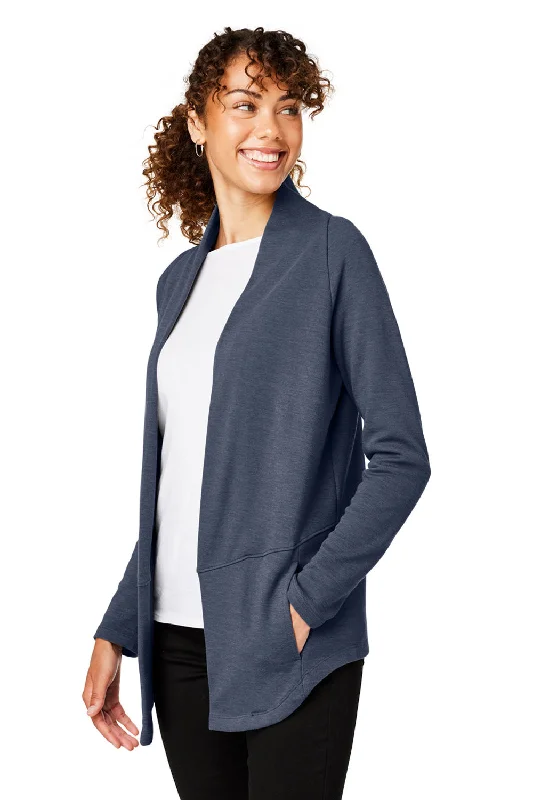 Devon & Jones Womens New Classics Charleston Cardigan Sweater - Navy Blue Melange