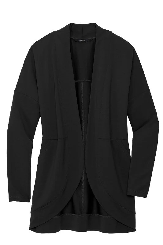 Mercer+Mettle Womens Stretch Open Front Long Sleeve Cardigan Sweater - Deep Black