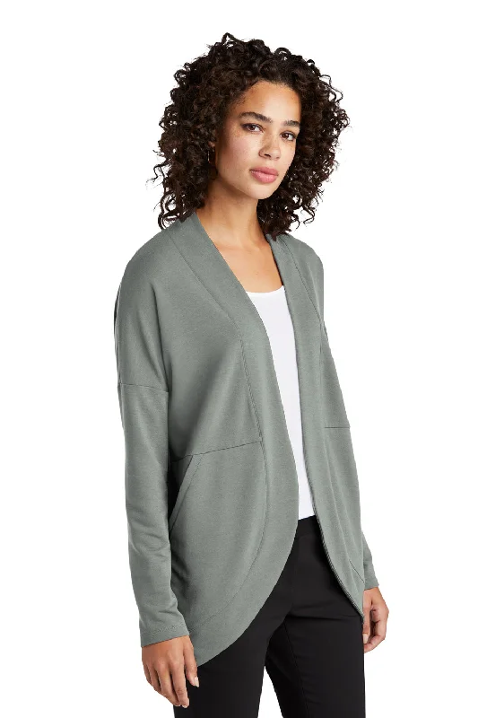 Mercer+Mettle Womens Stretch Open Front Long Sleeve Cardigan Sweater - Gusty Grey