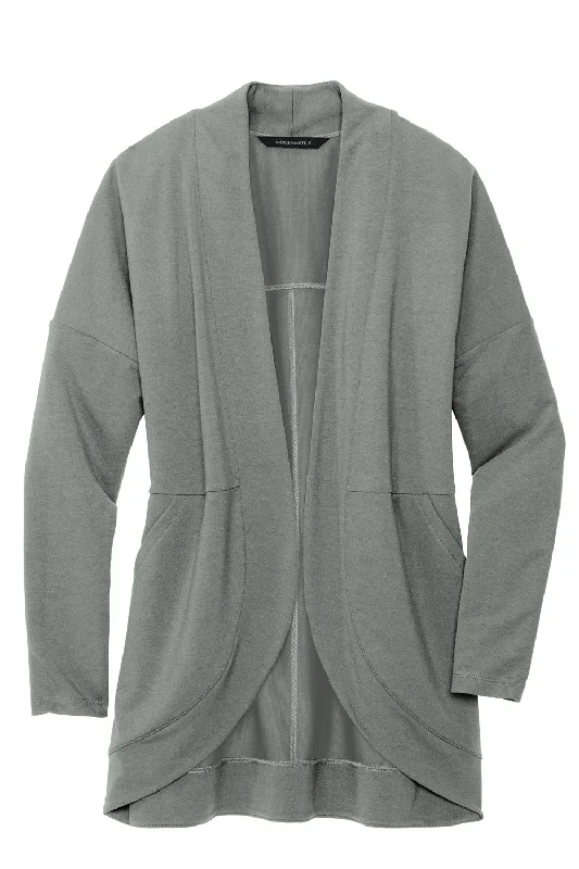 Mercer+Mettle Womens Stretch Open Front Long Sleeve Cardigan Sweater - Gusty Grey