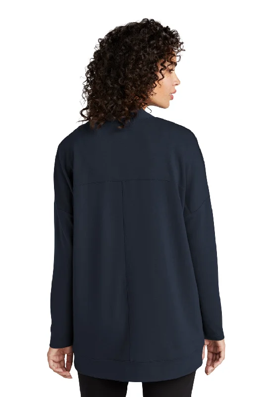 Mercer+Mettle Womens Stretch Open Front Long Sleeve Cardigan Sweater - Night Navy Blue