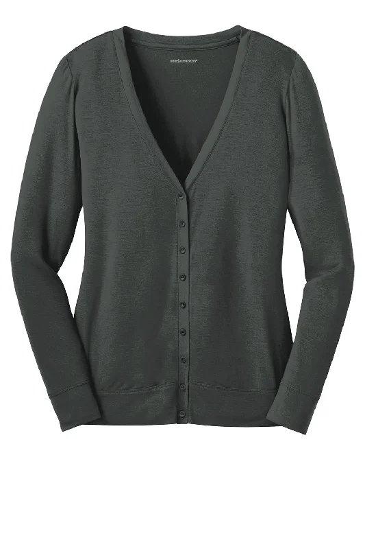 Port Authority Womens Concept Long Sleeve Cardigan Sweater - Smoke Grey