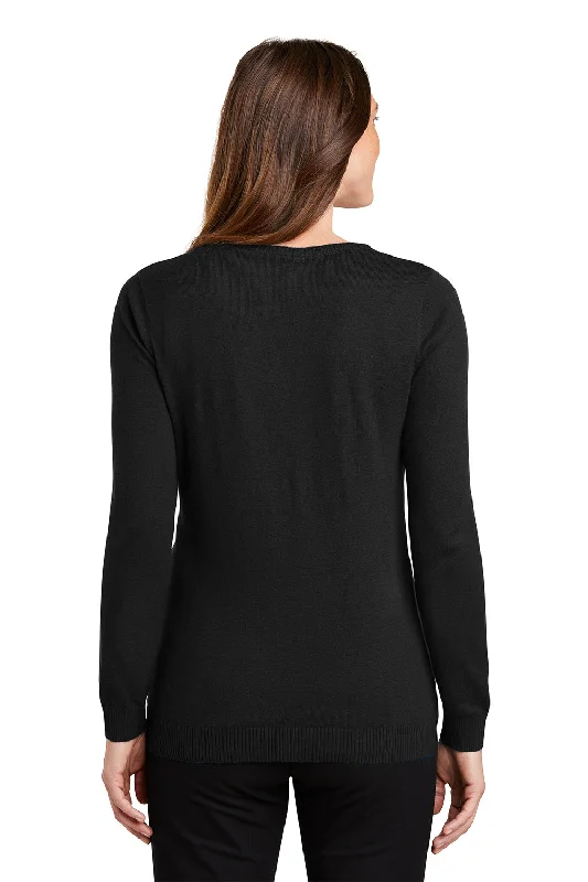 Port Authority Womens Long Sleeve Cardigan Sweater - Black