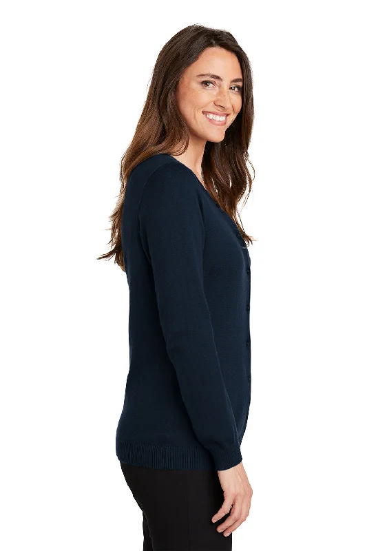 Port Authority Womens Long Sleeve Cardigan Sweater - Navy Blue