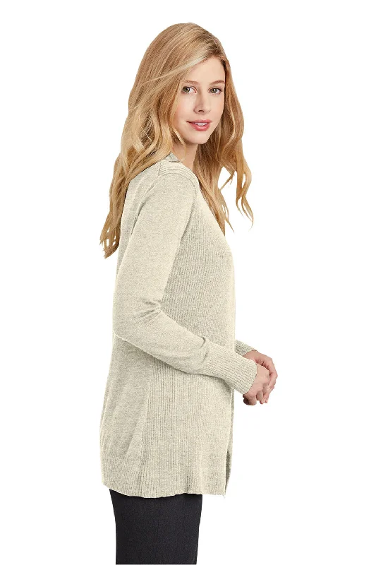 Port Authority Womens Long Sleeve Cardigan Sweater - Biscuit