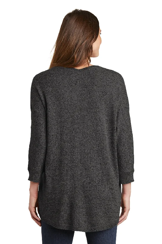 Port Authority Womens Long Sleeve Cocoon Sweater - Black Marl