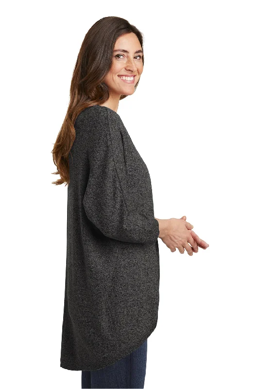 Port Authority Womens Long Sleeve Cocoon Sweater - Black Marl