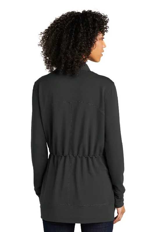 Port Authority Womens Microterry Snag Resistant Long Sleeve Cardigan Sweater - Charcoal Grey