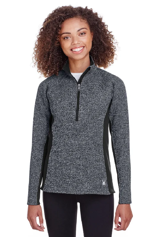 Spyder Womens Constant 1/4 Zip Sweater - Heather Black