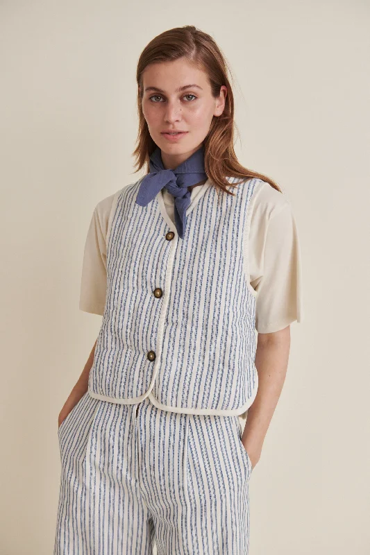 Trudie Vest - Birch / Classic blue